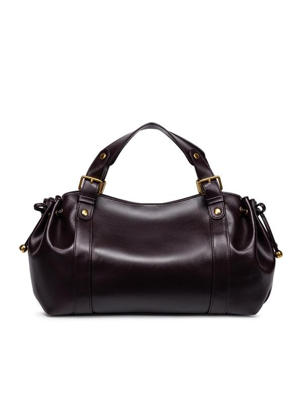 Sac Boston pour femme, sac à main simple de couleur unie, sac porté épaule pour les trajets, matériau souple, design élégant, parfait pour le bureau