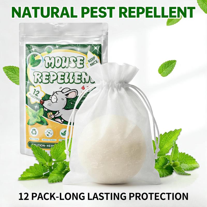 12 - Pack Popular Natural Rodent Repellent Balls! Infused with peppermint and lemon oil, these balls effectively deter squirrels, rats, spiders, and other pests. Safe, long - lasting, and easy - to - use for both indoor and outdoor applications.