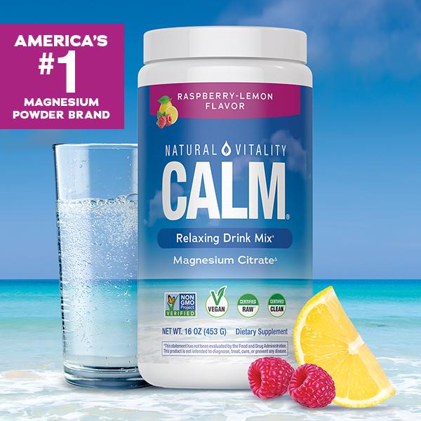 MaxCalm Relaxing Drink Mix - Anti Stress Drink Mix - With Ionic Magnesium Citrate + Glycinate - Raspberry Lemon Flavor - 16 oz (453 g) - 113 Servings