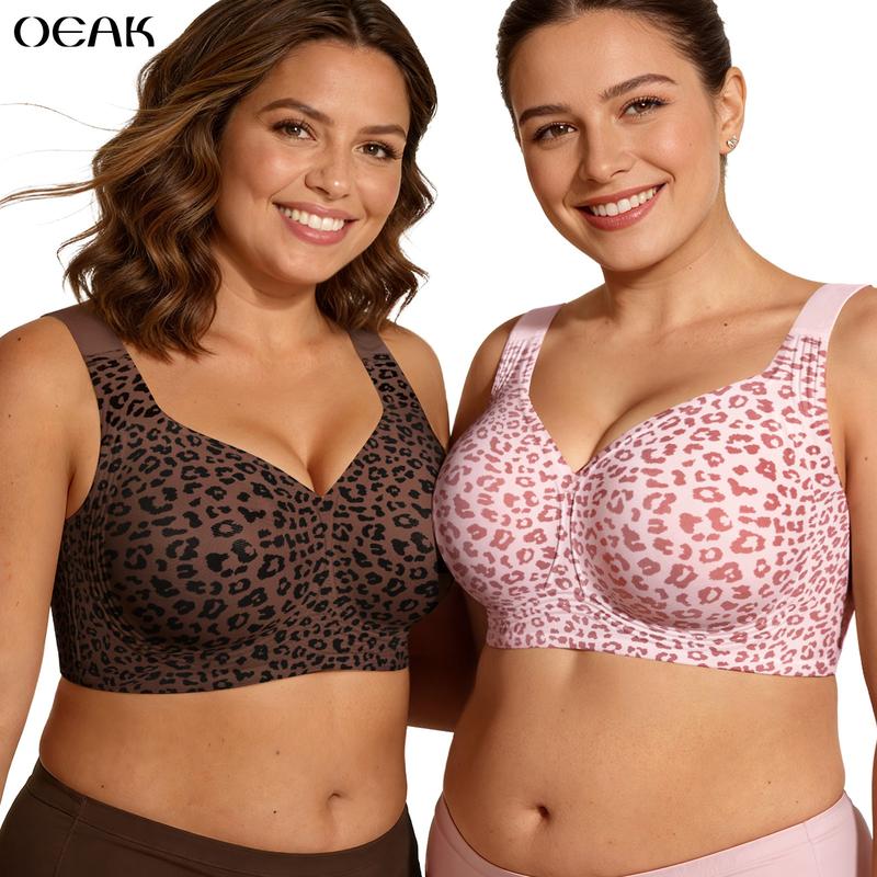 OEAK Women Jelly Bras Wirefree Full Coverage No Underwire Everyday Bras Comfortable…