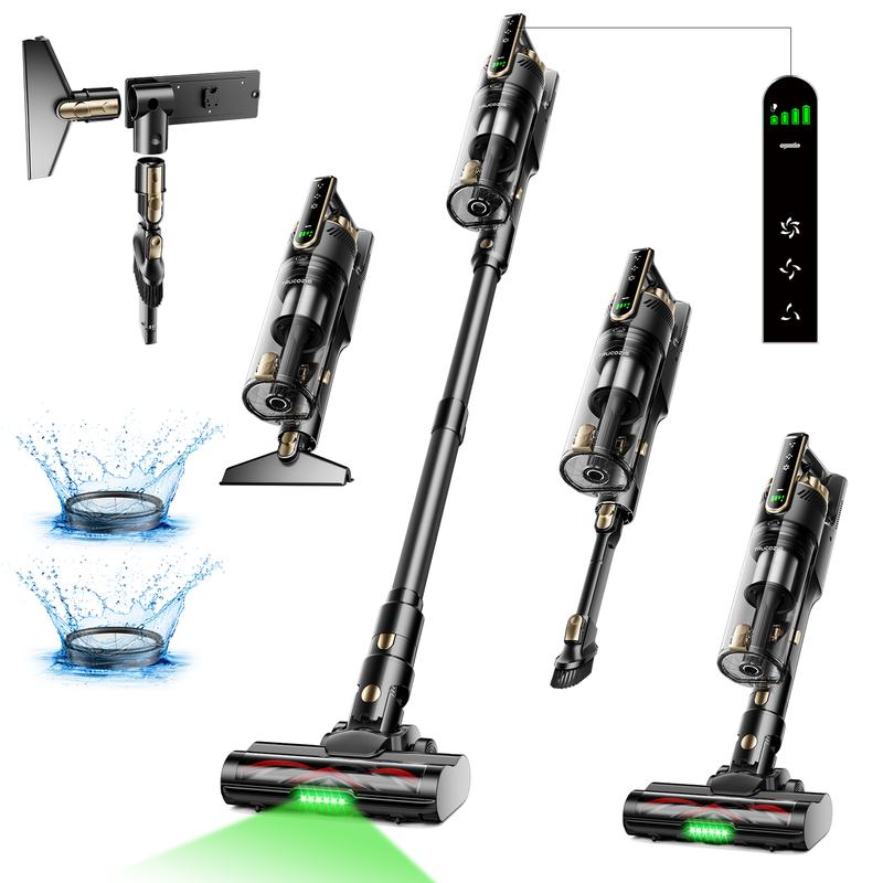 【2026 New Arrivals】Trucozie T550 Cordless Vacuum Cleaners for Home, 8-in-1/50Min/150W Powerful Suction, Self-Standing Cordless Stick Vacuum Cleaner, Lightweight Anti-Tangle Rechargeable Vacuum for Floor/Carpet/Pet Hair/Car