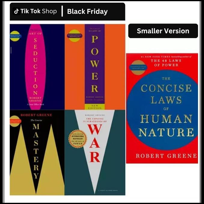 Robert Greene 5-Book Set (CONCISE EDITIONS) – Exact Copy Set | 48 Laws of Power, Art of Seduction, Mastery & More (Smaller Version)