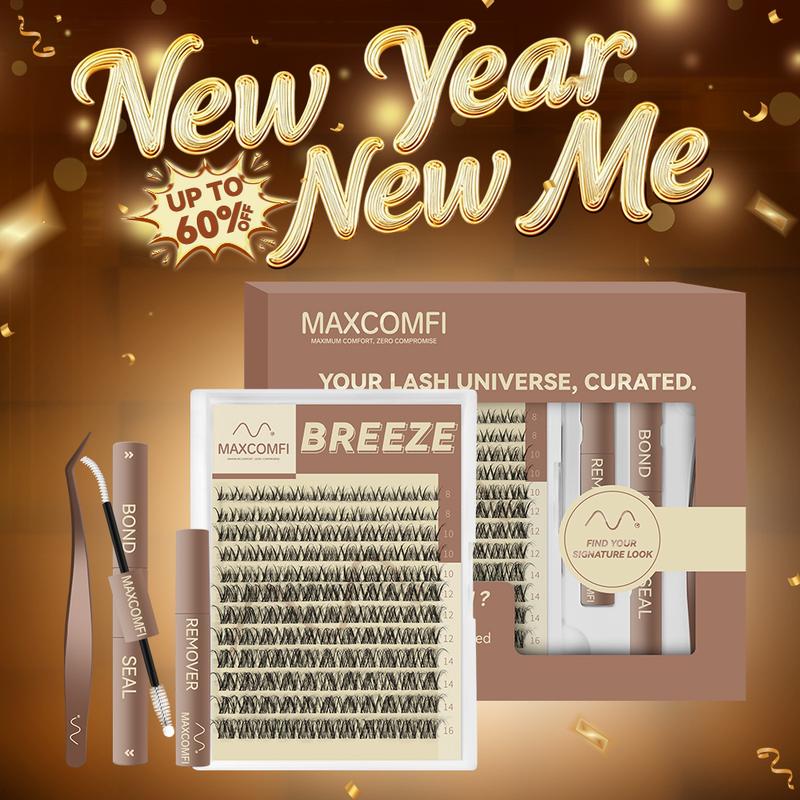 MaxComfi Spider Lashes Breeze | DD Curl Kylie&Kim Lashes Vibe but Better Long-Lasting Waterproof & Super Soft&Thin Band | Venus Velure Waterproof Long-Lasting Natural Daily Beginner-Friendly DIY Lashes for Flawless Voluminous Look Trendy Must-Have